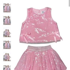 Lola + The Boys Pink Sequin Kids Matching Set